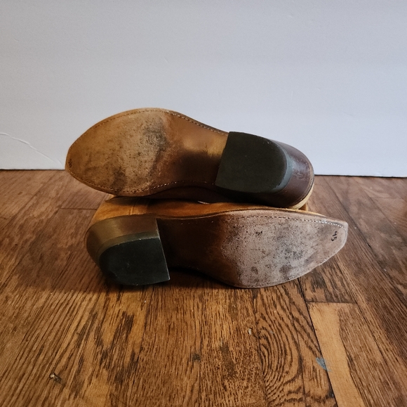 Lucchese Tan Elena Suede Ankle Cowboy Boots - Picture 12 of 14